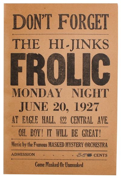 Don't Forget The Hi-Jinks Frolic . . . [Drop title]