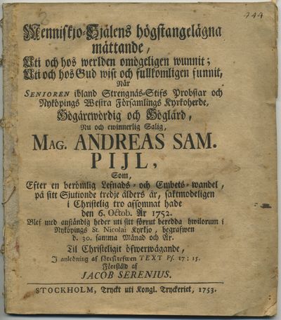 Menniskjo-själens högstangelägna mättande, uti…