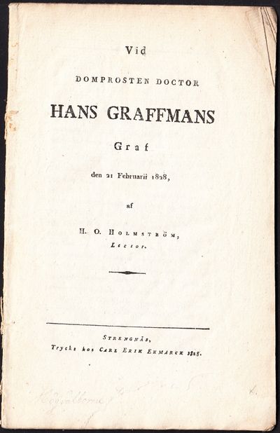 Vid domprosten doctor Hans Graffmans graf den 21…