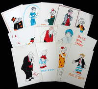 Twelve (12) Ink and Gauche Illustrations of Cartoon and Comic Characters of 1926