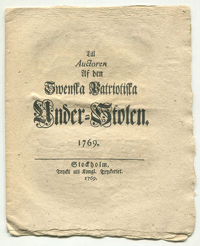 Till auctoren af den swenska patriotiska…