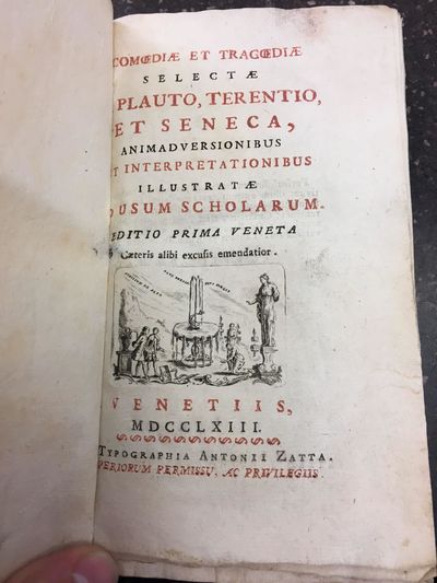 Venetiis: Typographia Antonii Zatta , 1763. Hardcover. Octavo, 390, ; VG; bound in modern quarter ca...