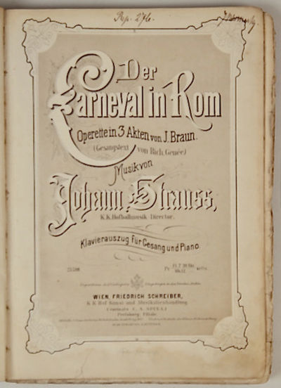 Der Carneval in Rom [Piano-vocal score]
