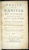 TraitÃ© des Vanitez du SiÃ¨cle. Traduction de S. JÃ©rÃ´me ou de son Commentaire sur le livre de l&#039;EcclÃ©siaste... de Jerome, saint, 345?-420.  Martianay, Jean, translator - 1715