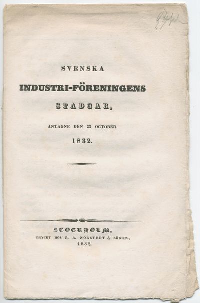 Svenska industri-föreningens stadgar, antagne den…
