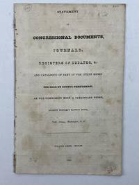 Statement of Congressional Documents, Journals of Debates, Etc. [Bookseller's Catalogue]