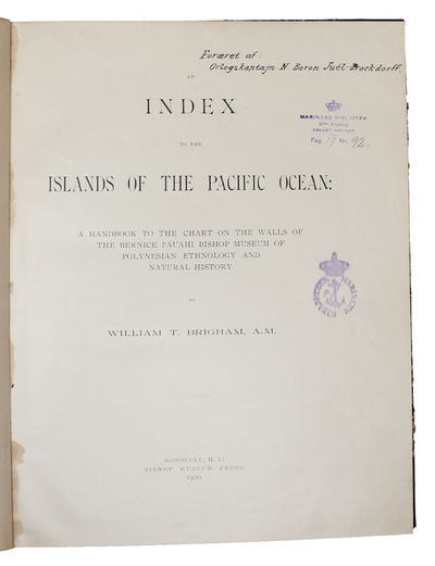 Index to the Islands of the Pacific Ocean: A handbook to the Chart on the Walls of the Bernice Pauahi Bishop Museum of Polynesian Ethnology and Natural History. (photo 2)