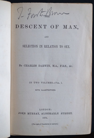London: John Murray, 1871. First edition, second issue of volume 1, seventh thousand of volume 2.. G...