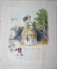Beautiful hand-colored embossed Valentine, with a flap that opens revealing a fair young lady's heart, and more, together with its highly decorative envelope