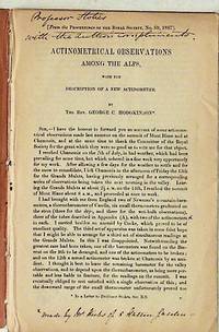 Actinometrical Observations Among the Alps with the Description of a New Actinometer