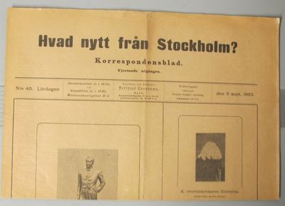 Hvad nytt från Stockholm? Korrespondesblad. N:o…