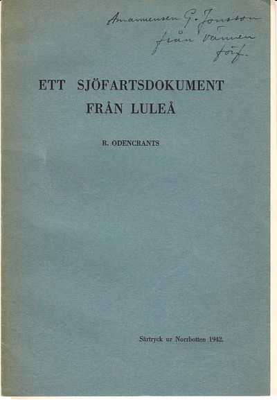 Ett sjöfartsdokument från Luleå. Särtryck ur…