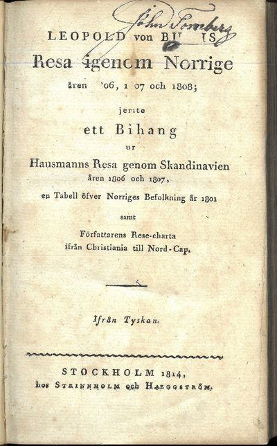 Resa igenom Norrige åren 1806, 1807 och 1808 ;…