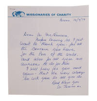 Autograph letter, signed ("M. Teresa M.C."), to Robert MacNamara, thanking him "for all the concern you have for the poor of the world