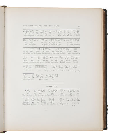 The Book of the Dead. Facsimile of the Papyrus of Ani in the British Museum. Printed by Order of the Trustees. Second Edition. + The Book of the Dead. The Papyrus of Ani in the British Museum. The Egyptian Text with Interlinear Transliteration and Tra... - [THE SPLENDID FACSIMILE OF PAPYRUS ANI] (photo 3)