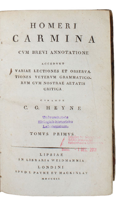 Homeri Carmina cum brevi annotatione aacederunt variae lectiones et observationes veterum grammaticorum nostrae aetatis critica curante C.G. Heyne. Tomus 1-8. (photo 3)