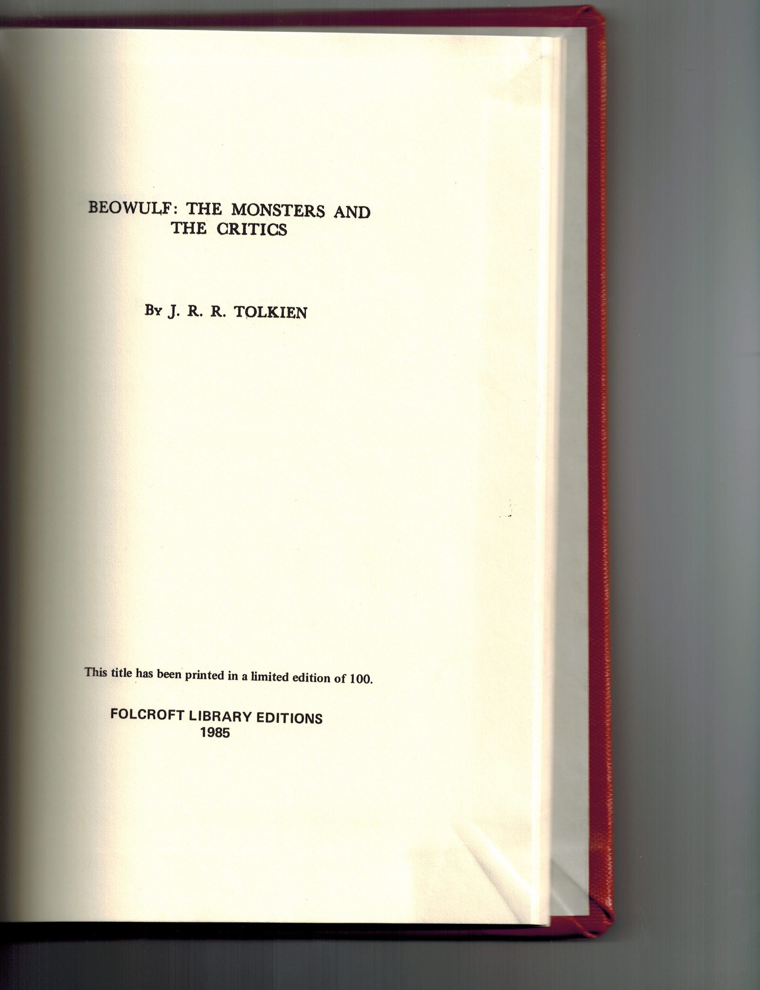 Tolkien Monsters And The Critics Beowulf – DWWITP