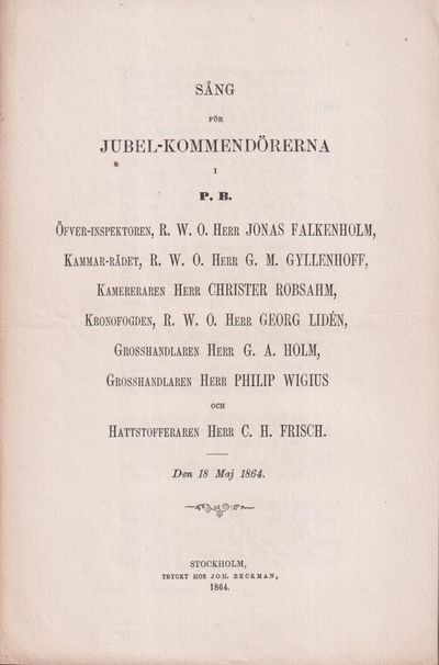 Sång för jubel-kommendörerna i P.B.…