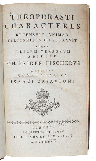 Characteres. Recensvit animadversionibus…