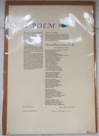 cover of How A Poem Comes To Be (Signed Broadside)