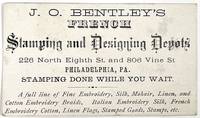 J. O. Bentley's French Stamping and Designing Depots - Stamping Done While you Wait, Philadelphia