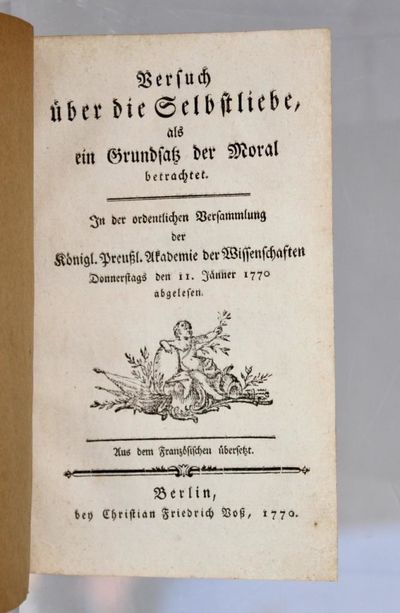 Versuch über die Selbstliebe, als ein Grundsatz…