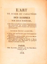 L'Art de Juger du Caractère des Hommes sur leur Ecriture, avec vingt-quatre Planches représentant les Ecritures de Divers Personnages Célèbres, Gravées d'après les Originaux Autographes