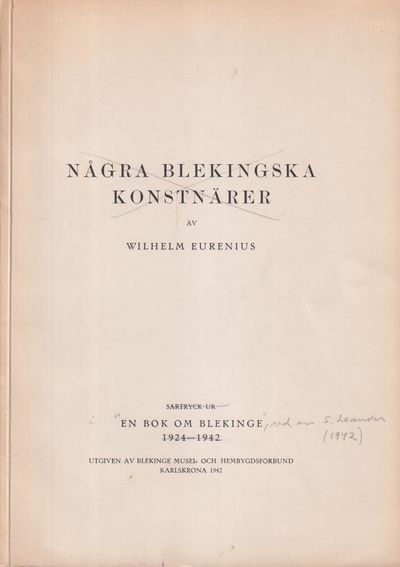 Konst och konstnärer i Blekinge [= rubrik].
