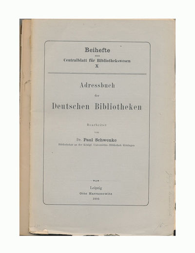 Adressbuch der deutschen Bibliotheken.