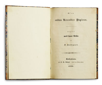 Af en endnu Levendes Papirer. Udgivet mod hans Villie af S. Kjerkegaard. - [H.P. KIERKEGAARD'S COPY OF SØREN'S FIRST BOOK] (photo 2)