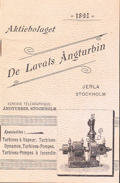 Société anonyme De Lavals Ångturbin à Stockholm…