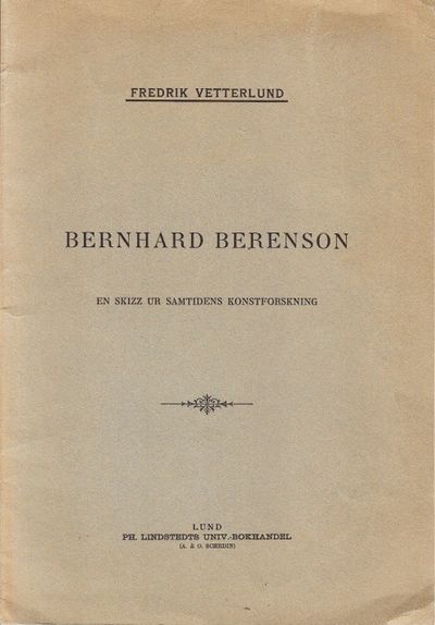Bernhard Berenson. En skizz ur samtidens…