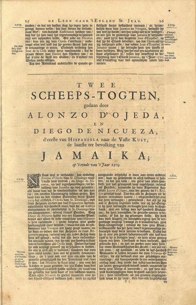 Opmerkelyke Zee-Togten tot nader Ontdekking der West-Indize Eylanden en Vaste Kusten, gedaan in de Jaaren 1508. en 1509. I. Door Sebastiaan d’Ocampo, ontdekkende dat Cuba waarlyk een Eyland is. II. Door Jean Ponze de Leon, naar ‘t Goudryk Eyland St. Jean, gezeyd de Borriquen. III. Door Jean Diaz de Solis, En Vincent Yanes Pinzon, naar de Vaste Kust tot bezuyden Kaap St. Augustijn. Beneffens eenige Togten van Alonzo d’Ojeda, en Diego de Nicueza, Van Hispaniola insgelyks naar ‘t Vaste land ondernomen. Alzinds doormengd met geheyme Staatzaken, rakende de Inkomsten der Kastiliaanze Kroon, uyt d’Overheerde Landen van Indiën, van tyd tot tyd geprofyteerd. Uyt d’eygene Berigten der Reizigers en Koninglyk bevel, in ‘t Spaans beschreeven door den Heere Antonius de Herrera, Historischrijver van zyne Katholyke Majesteyt over de Indien, en Ryken van Kastiljen. Nu aldereerst in ‘t Nederduyts vertaald, en met een noodig Register voorzien. (photo 3)