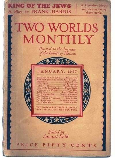 New York: Two Worlds Publishing Company, January 1927. First Edition. wraps. Slight soiling; wrinkli...