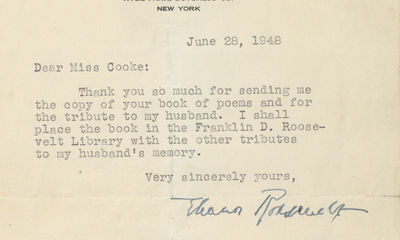Eleanor Roosevelt Embraces a Tribute to Her Husband’s Memory