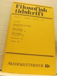 Filosofisk tidskrift nr 1/1982.