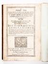 Ma‘arikh ha-ma‘arakhot (Survey of the Orders): Dictionarium absolutissimum