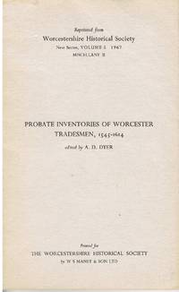 Probate Inventories of Worcester Tradesmen, 1545-1614