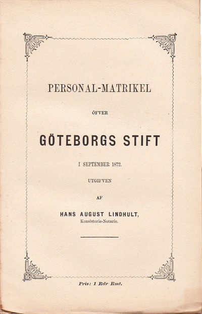 Personal-matrikel öfver Göteborgs stift, utgifven…