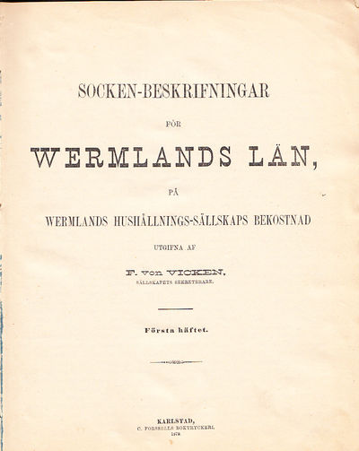 Socken-beskrifningar för Wermlands län, på…