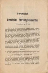 Berättelse över Stockholms storstrejkskommités…
