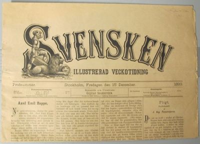 Svensken. Illustrerad veckotidningen. Profnummer.…