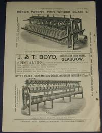 1886 Illustrated Advertisement for J & T Boyd Shettleston Iron Works  Glasgow