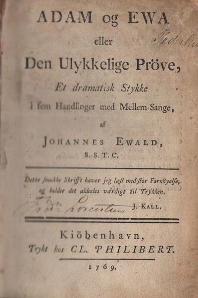 Adam og Ewa eller Den Ulykkelige Pröve, Et…