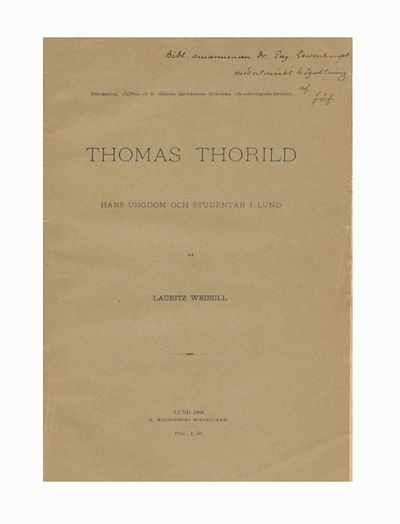 Thomas Thorild. Hans ungdom och studentår i Lund.
