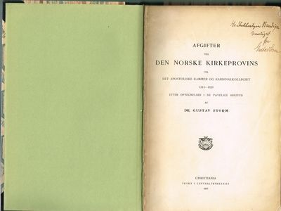 Afgifter fra den norske Kirkeprovins til det…