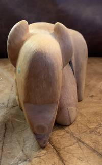 Hand Carved Wooden Bison "5"x "4"