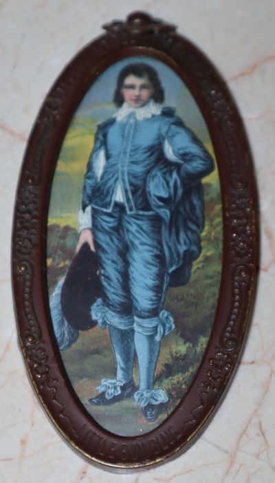[Commemorative Theatrical Tchotchke] Oval Print of the Blue Boy Painted by Gainsborough. Issued to mark 100th Time, Little Boy Blue, Lyric Theatre, New York, February 12, 1912
