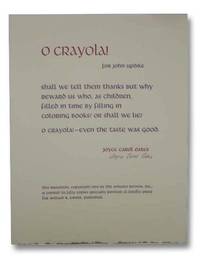 Broadside: O Crayola! For John Updike by Oates, Joyce Carol - 1994