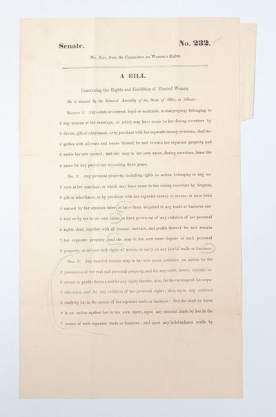 A Bill Concerning the Rights and Liabilities of Married Women